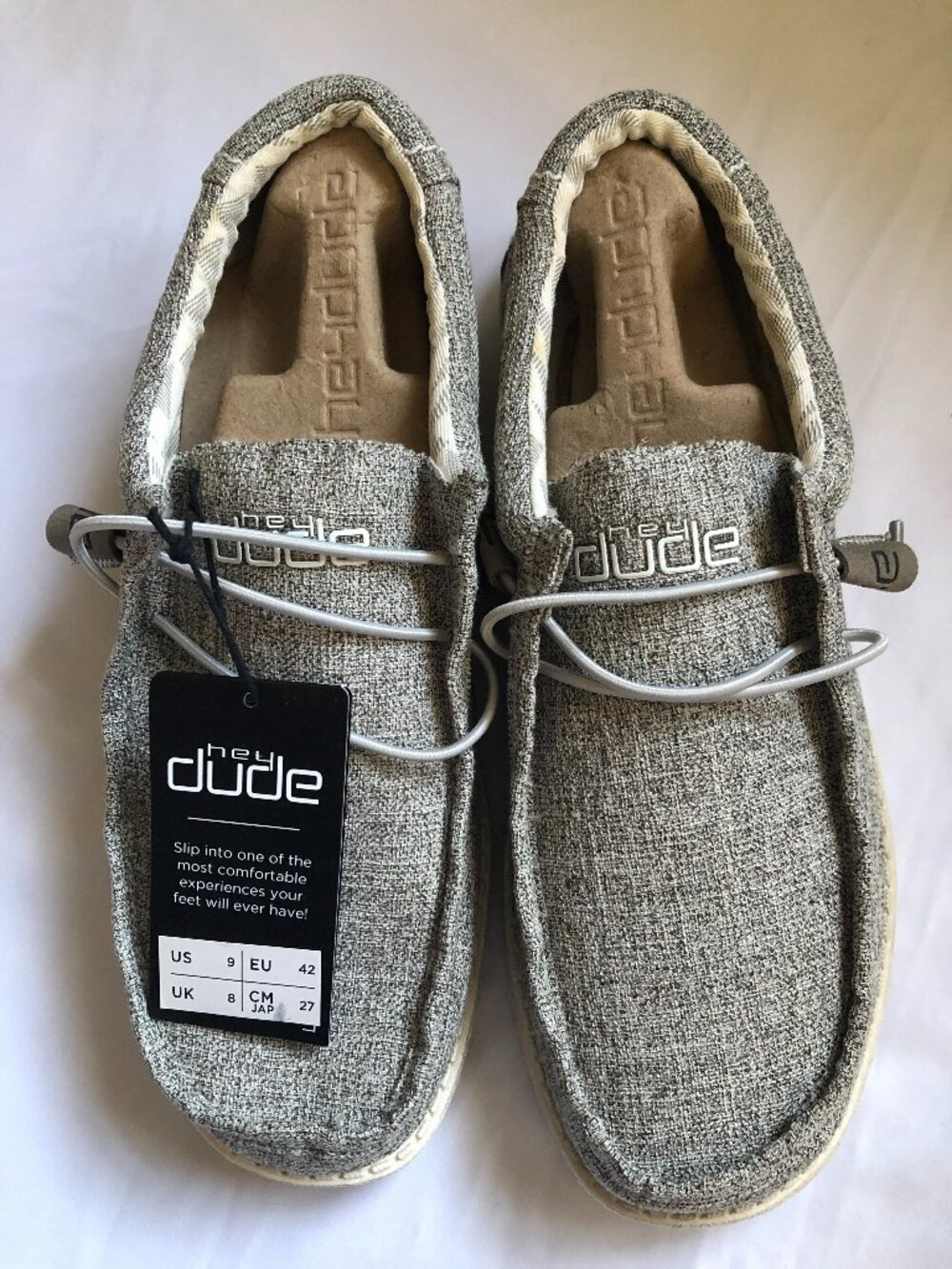 Hey Dude Men's Iron Wally Linen Loafer Shoes Size 9